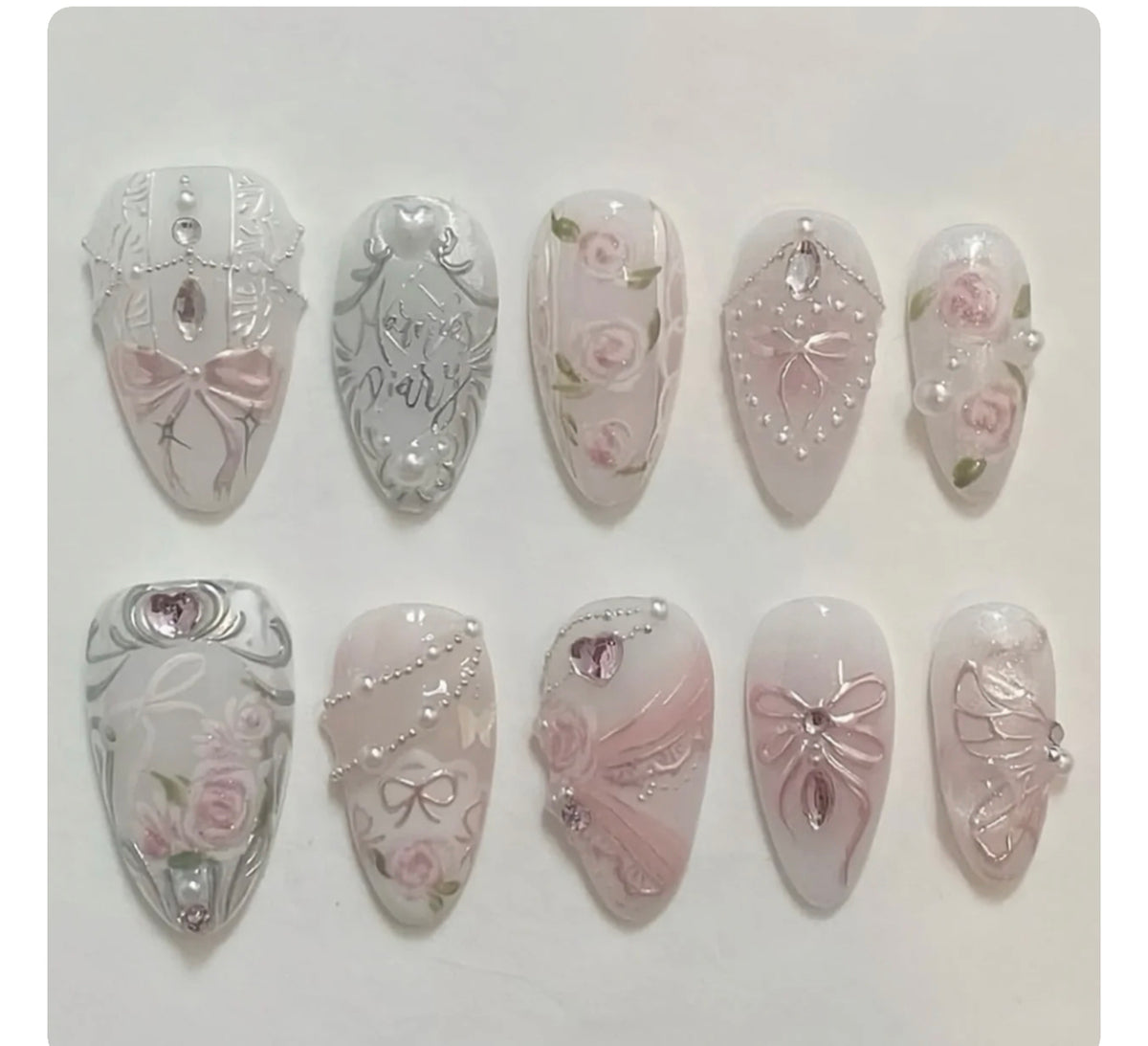 Handmade 3d Nails- 12 pcs High quality gel nails
