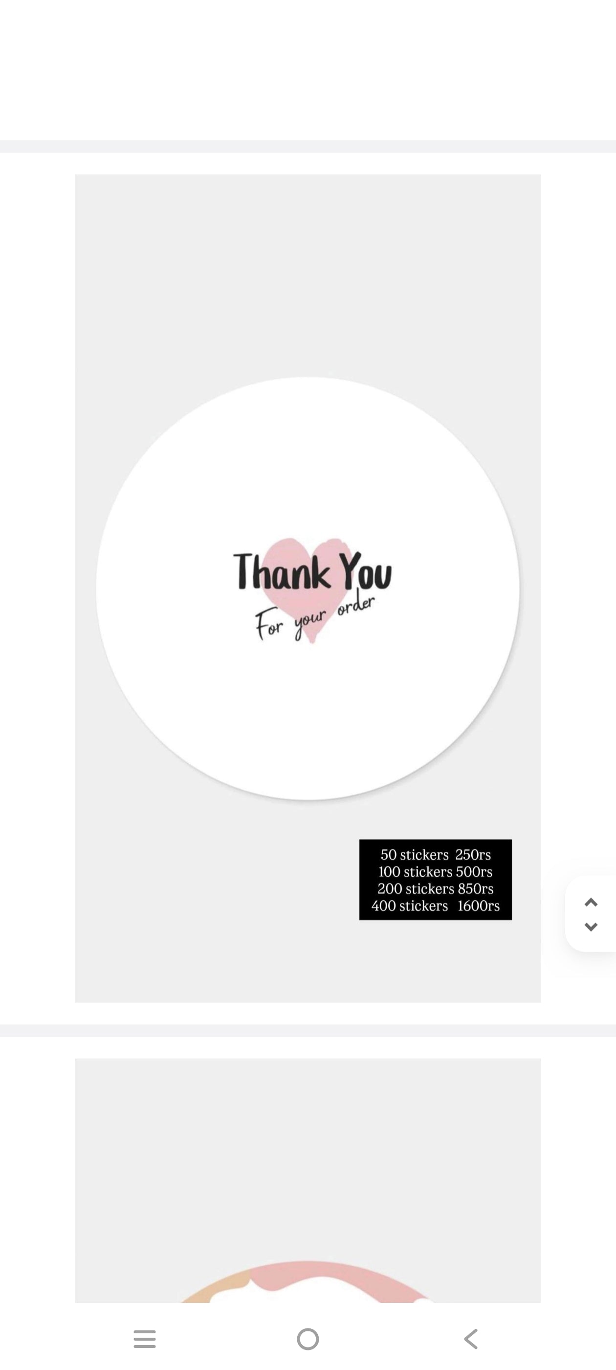 Thankyou oval stickers pack of 120 mix styles
