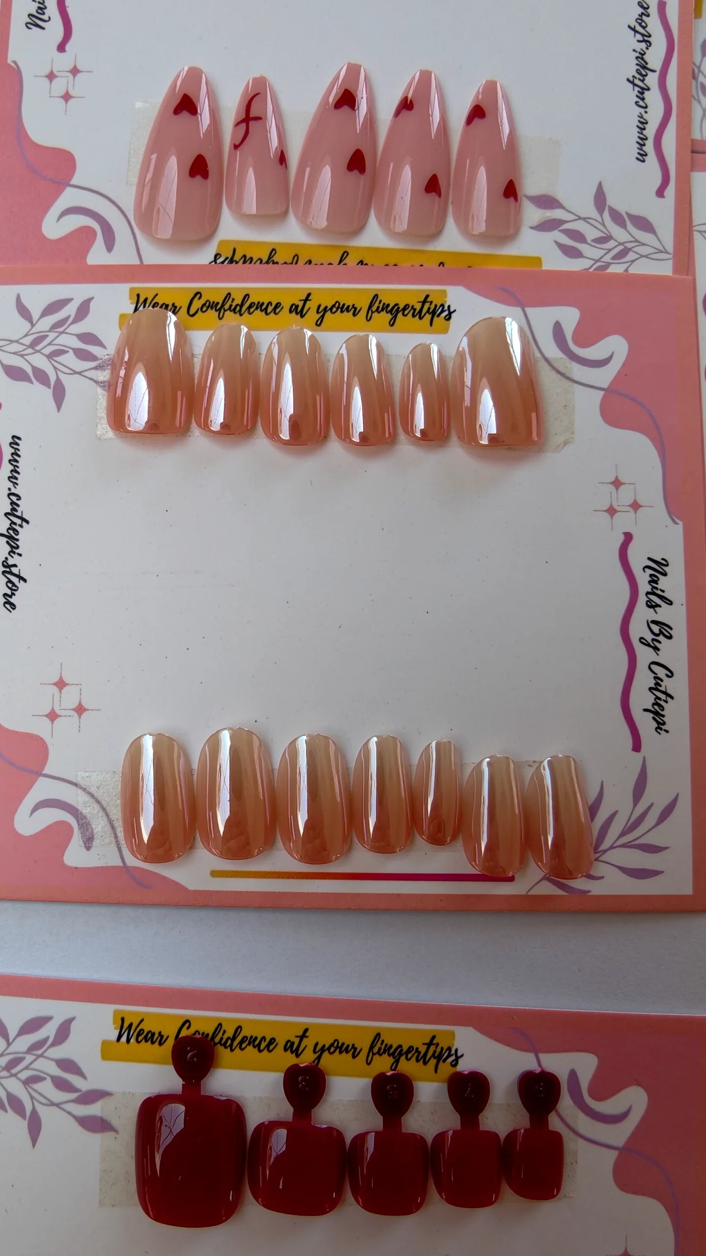 Pink Chrome- Gel Based 15pcs Nail set in 220rs (Moq 10 sets)