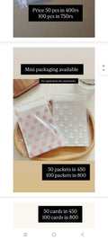 Cute application kit or jewelry packing size 2*2 pack of 50