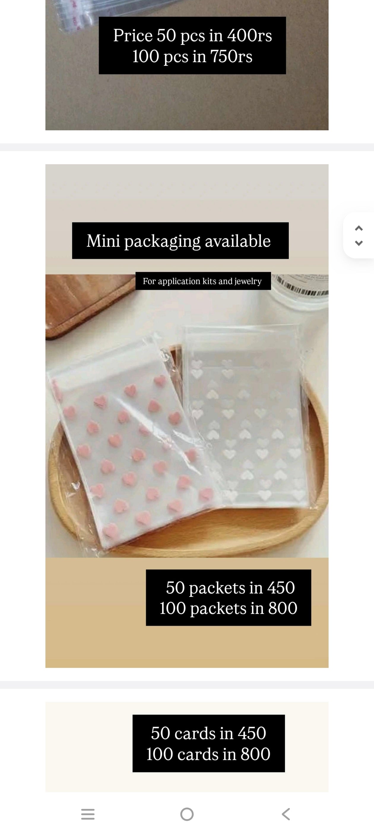 Cute application kit or jewelry packing size 2*2 pack of 50