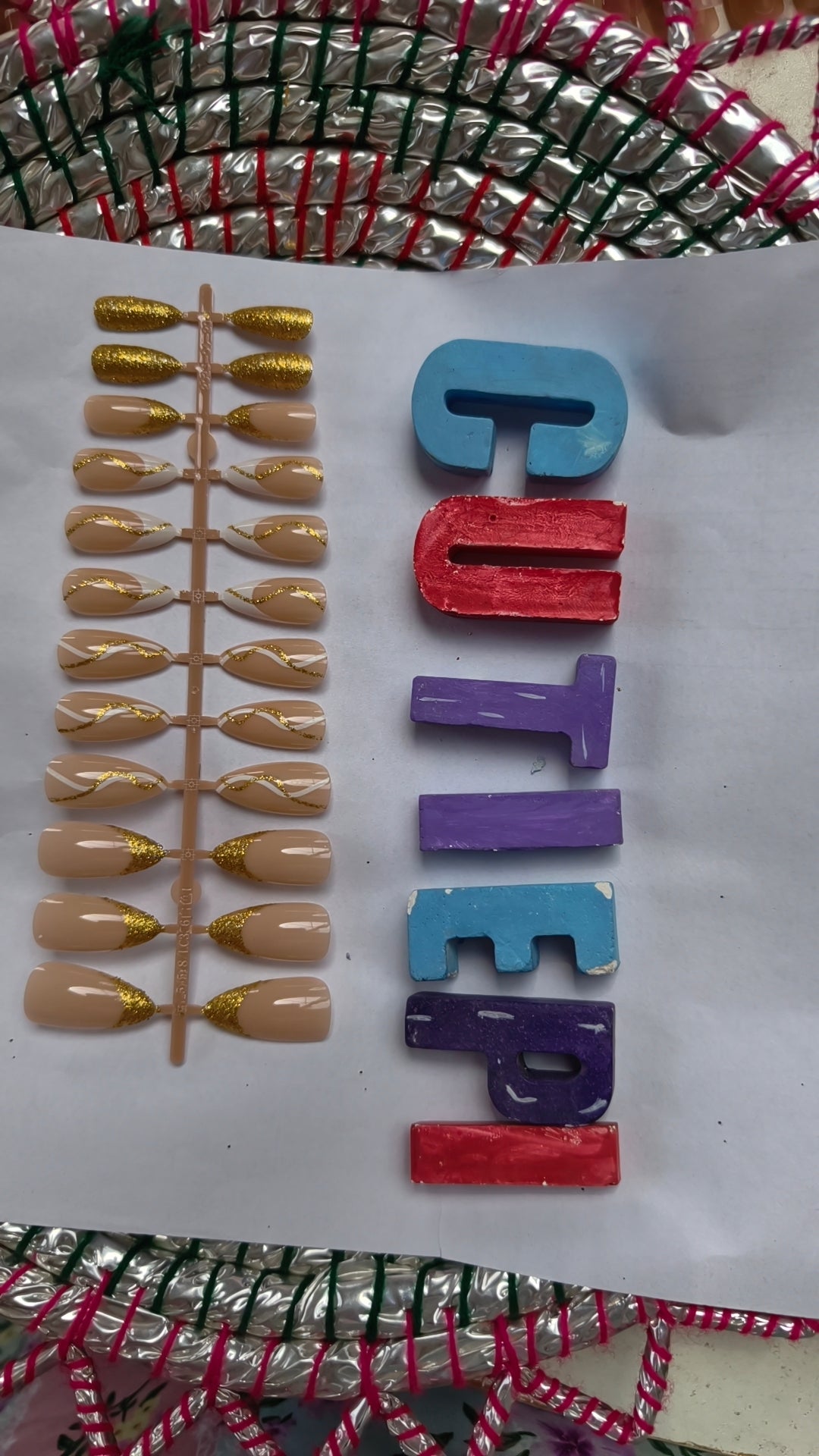 Glitter French-24pcs Per stick (Each stick 299rs) Moq 10 sticks