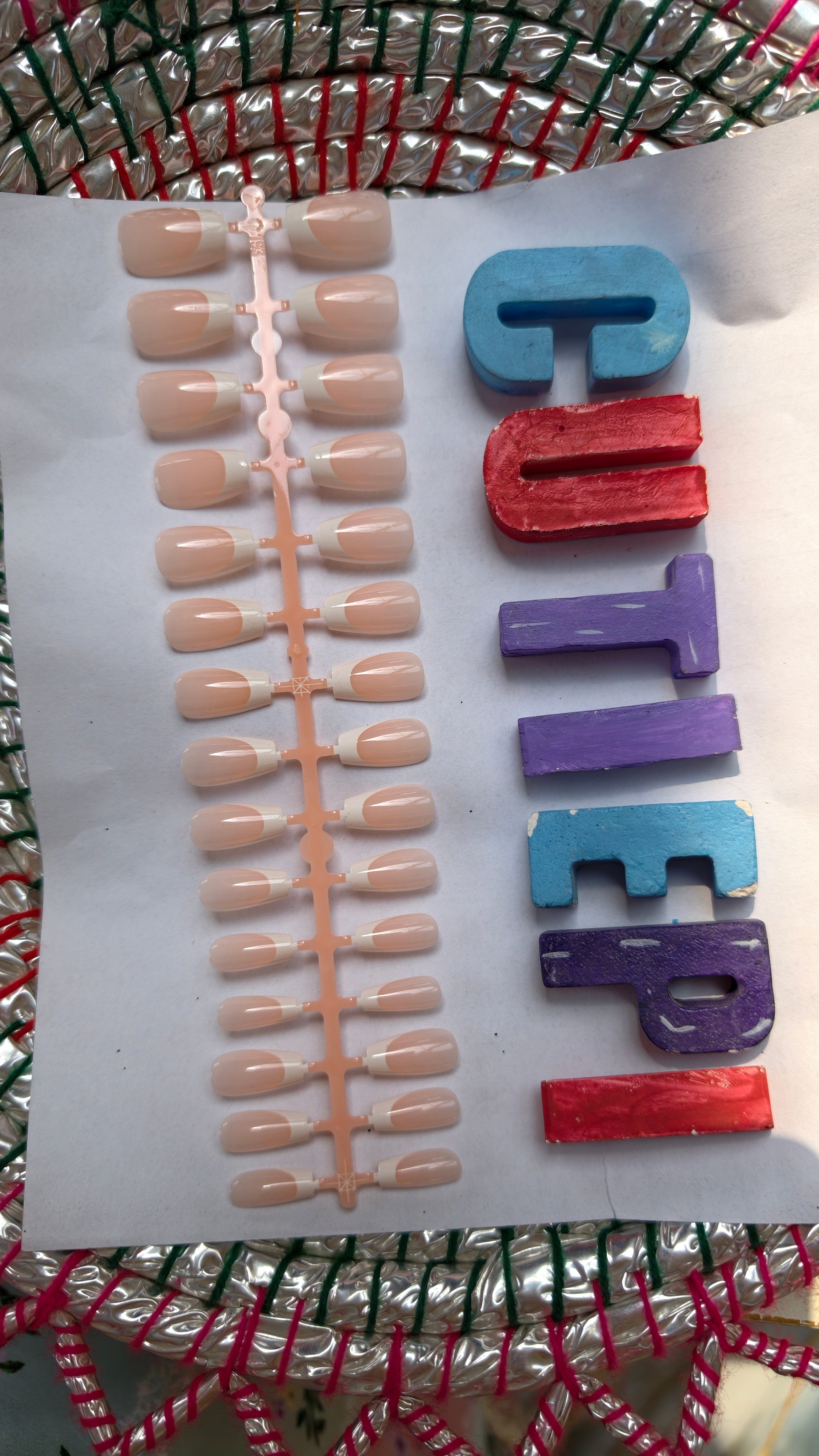 Skin French-30pcs Per stick Gel Nails (Each stick 370rs) Moq 10 sticks