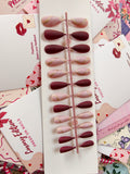 Valvet Red- 24 pcs Nails with Application kit