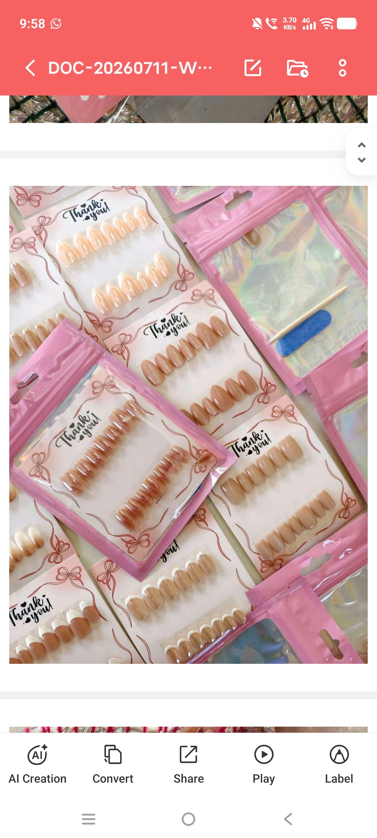 Nail packaging pack of 50 size 4*5 for nail cards