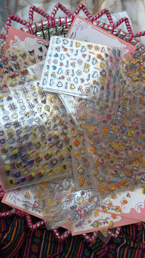 Art Stickers sheets for decorating Phone, Nails and other accessories (Cost per sheet is 60Rs)
