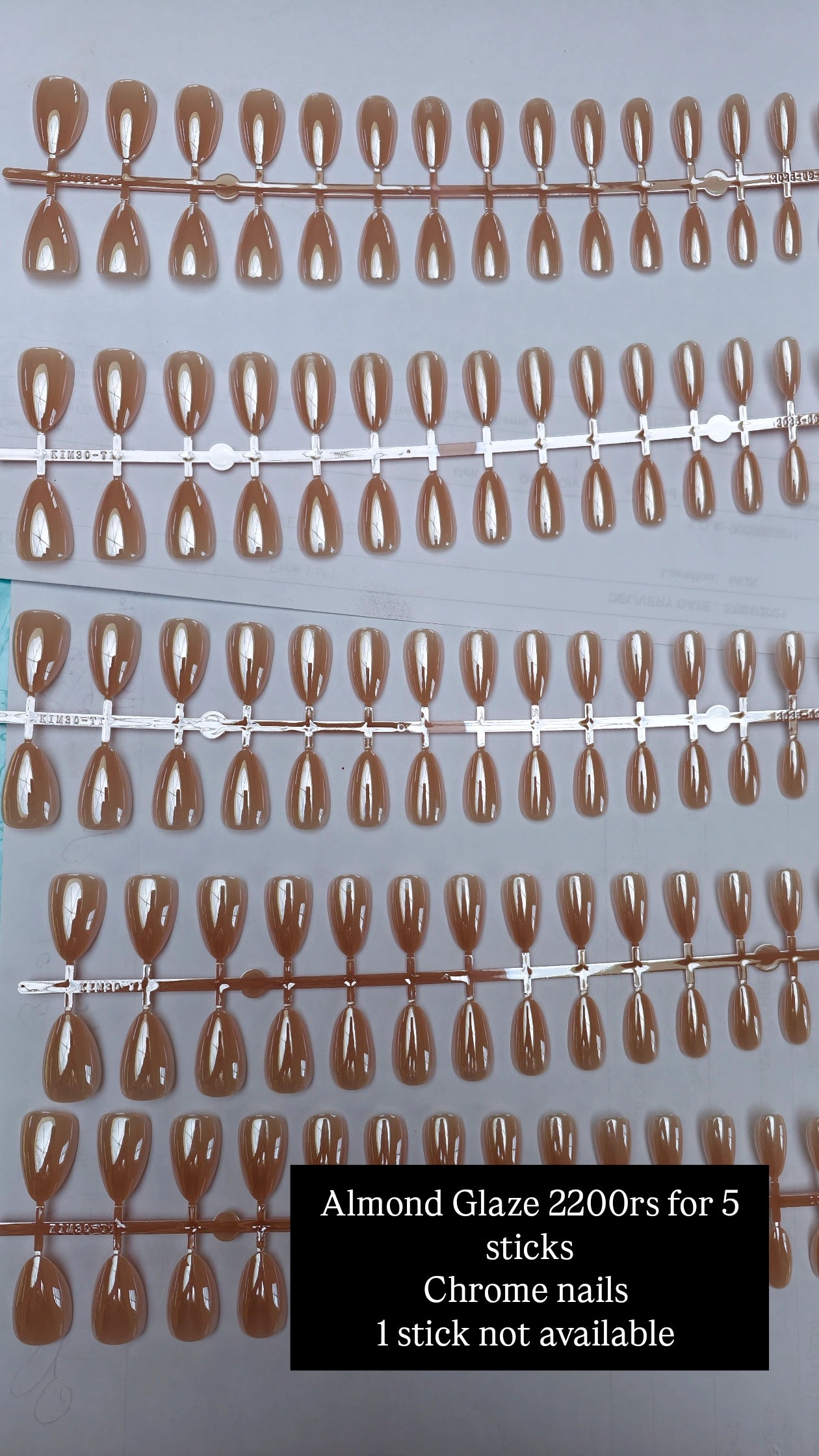 Chrome Nails pack of 5 sticks each stick 30pcs Gel Nails