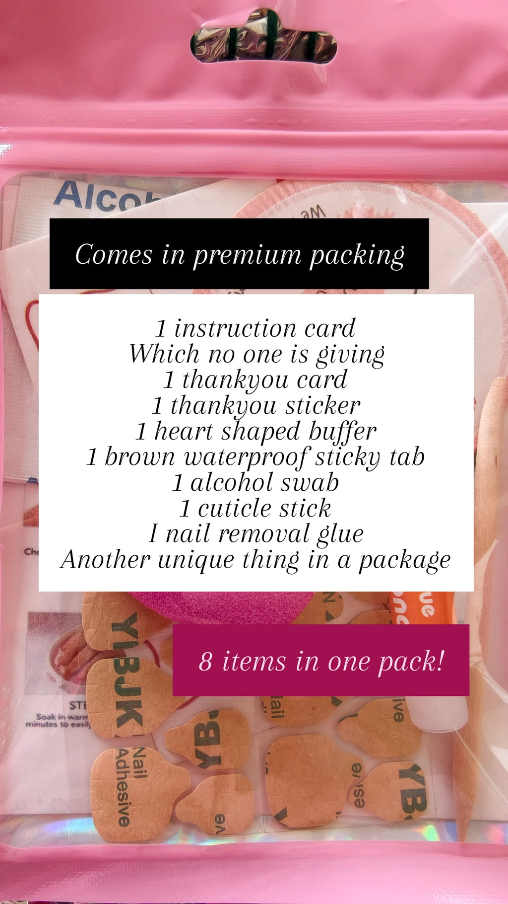 Nail application kit pack- 8 items- 10 packs