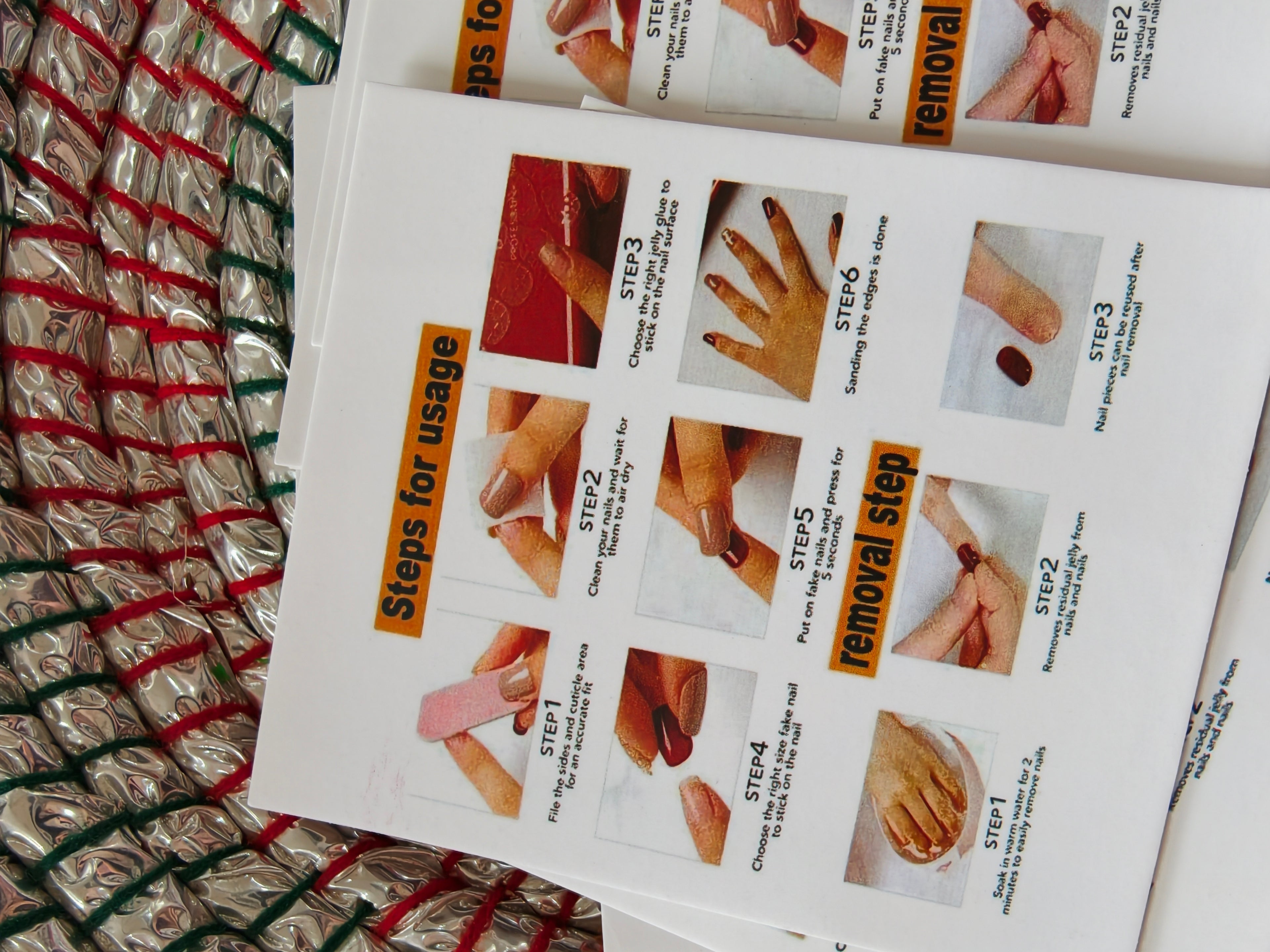 Nail instruction card 4*4 pack of 50