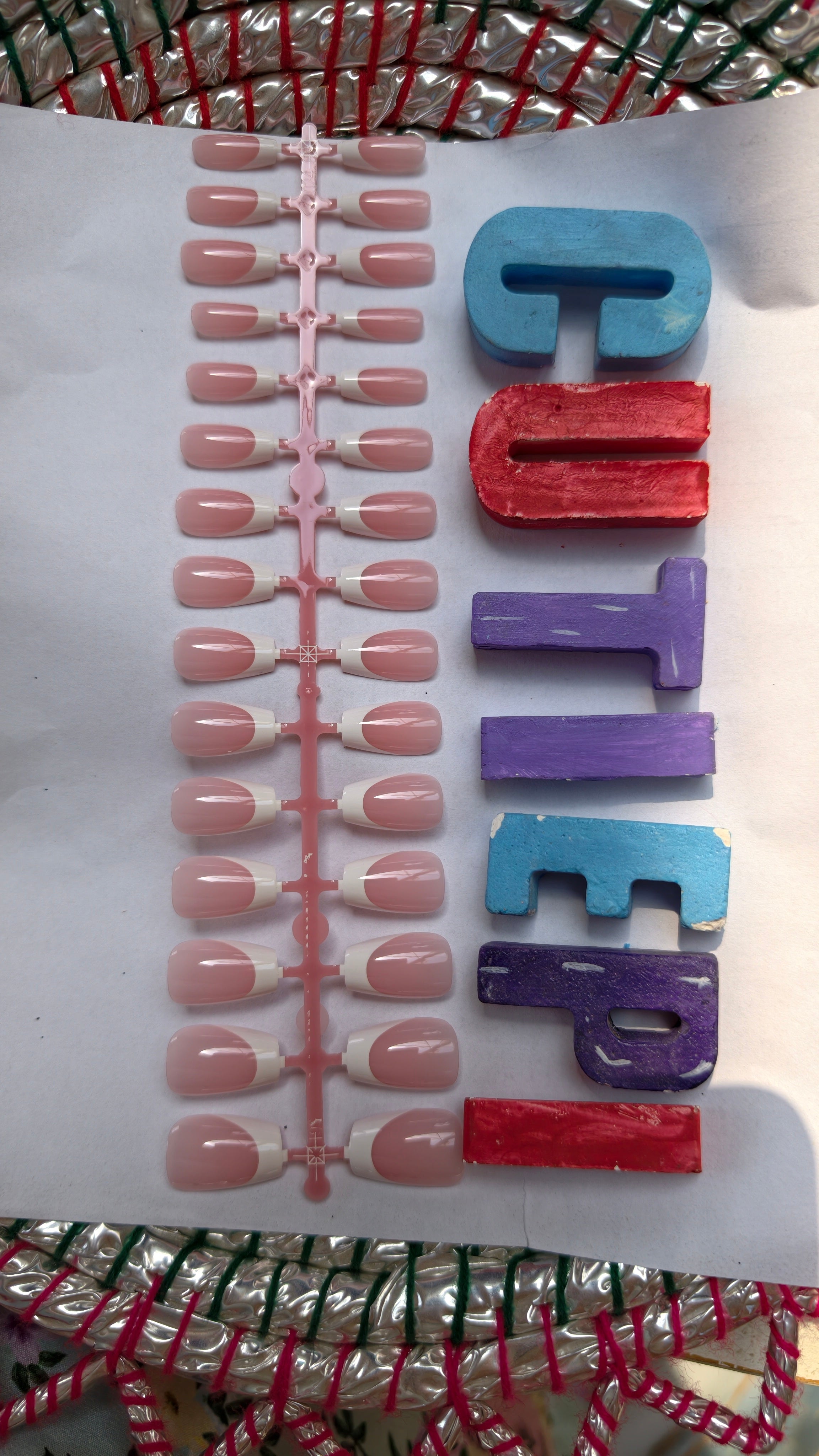 Pretty French-30pcs Per stick Gel Nails (Each stick 380rs) Moq 10 sticks