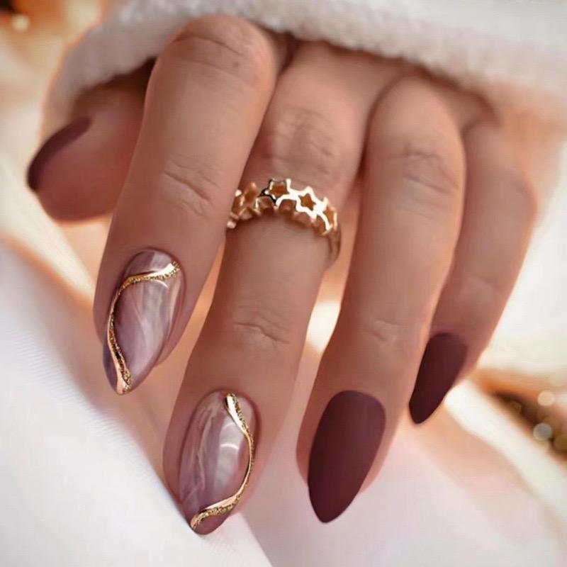 Matte Glow-24pcs Matte Nails (Each set 299rs) Moq 10 sets
