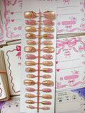Royal Bride-30pcs Pink cat eye nails with application kit