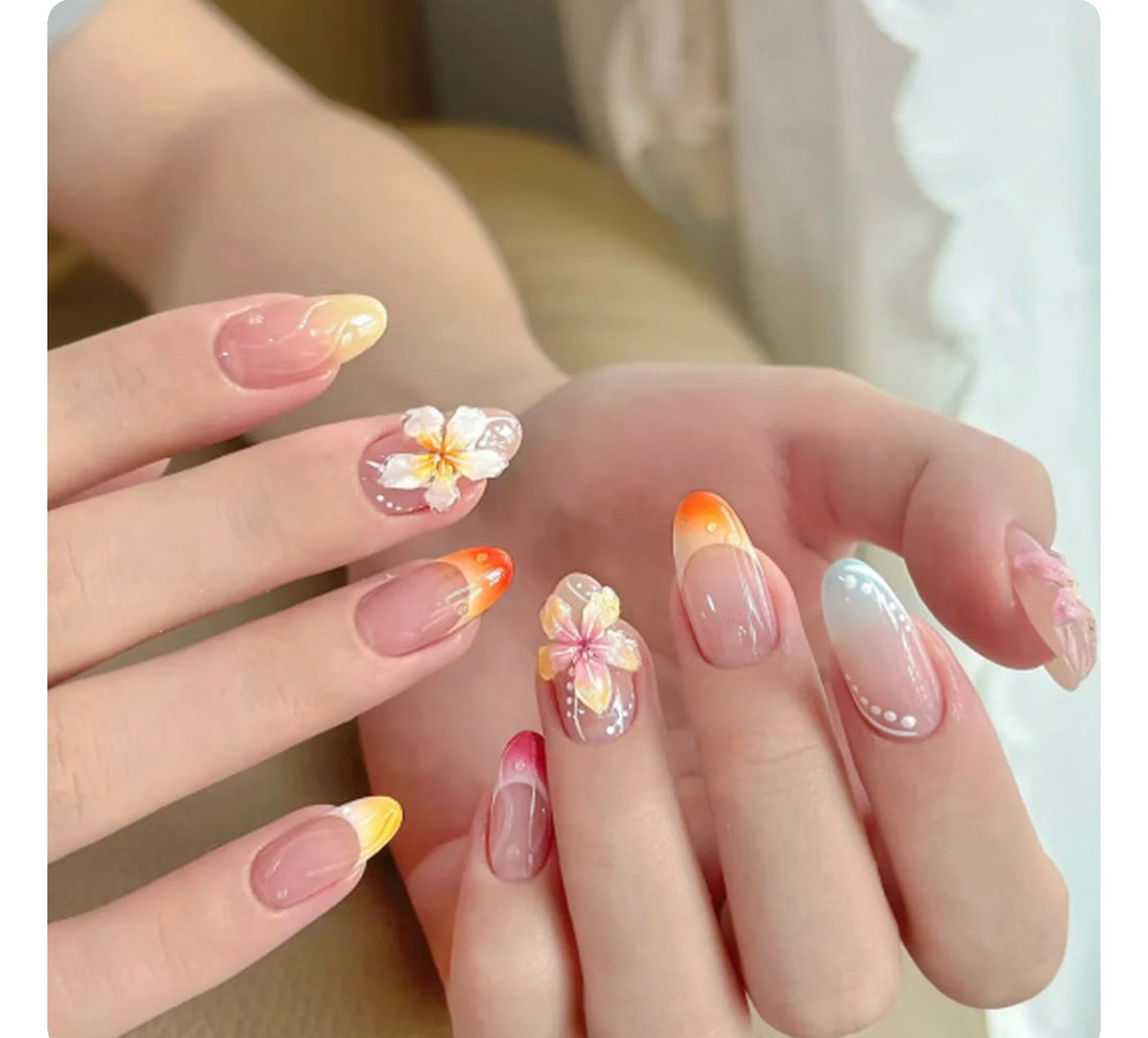 Rainbow light - Premium quality nail 12pcs Handmade