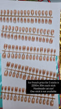 Ice french- 30pcs Handmade cat eye nails total 5 sticks
