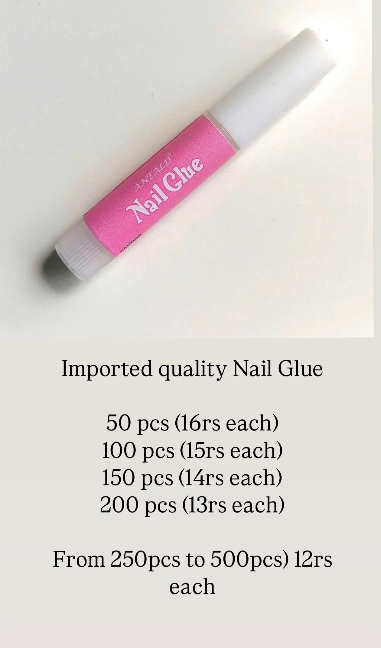 Imported quality Liquid Glue (Not dried up like local) and soft on Nails