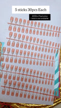 Floral French- Gel nails pack of 5 sticks