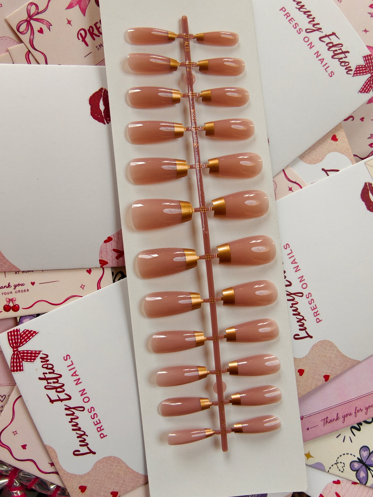 Gold French- 24pcs Glossy Nails