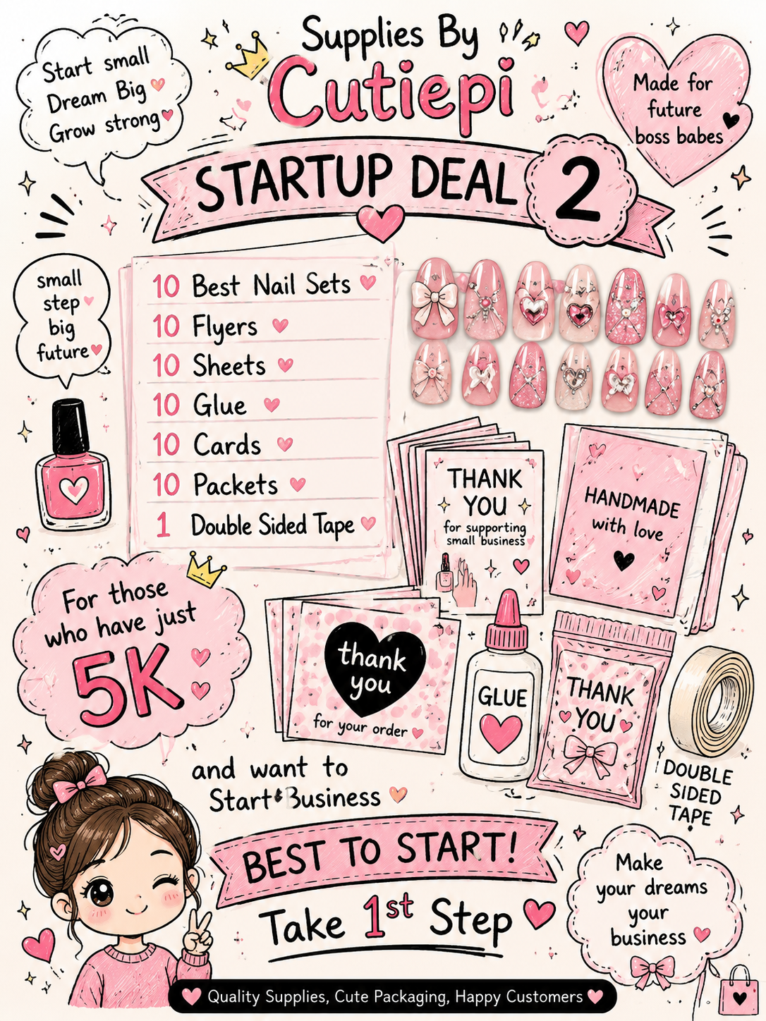Startup Deal 2- in 5k Only (Nails from our current best selling designs) Mix stock but all best sellers