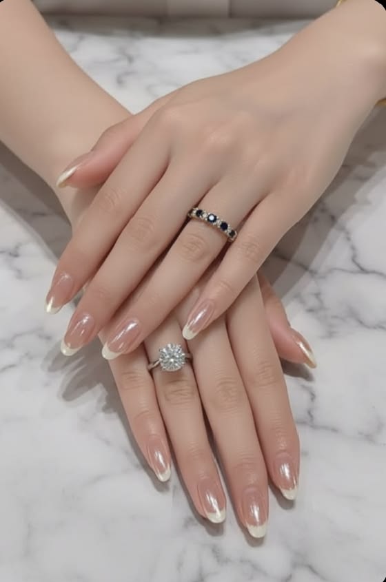 Shine French- 15pcs Chrome Nails High quality