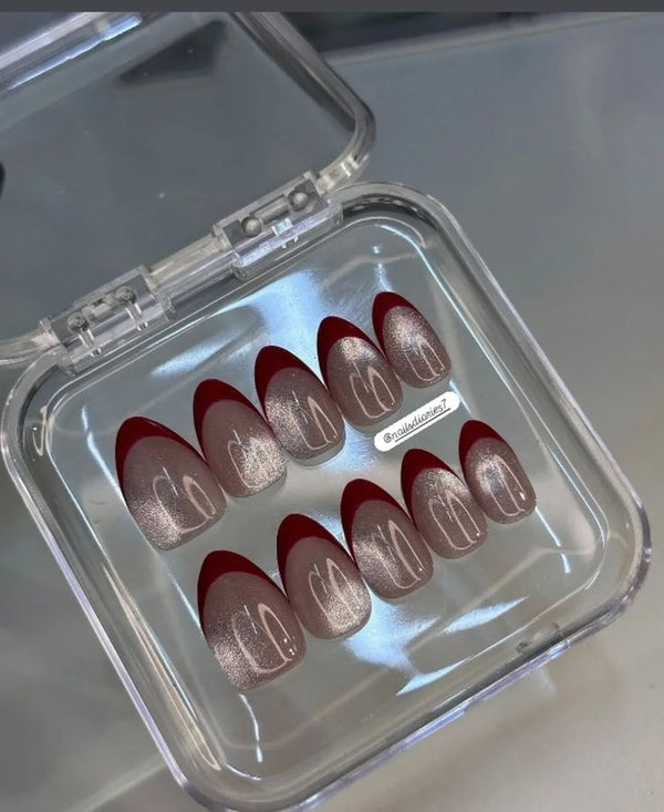 Red French - 24pcs per set premium cat eye one set with kit