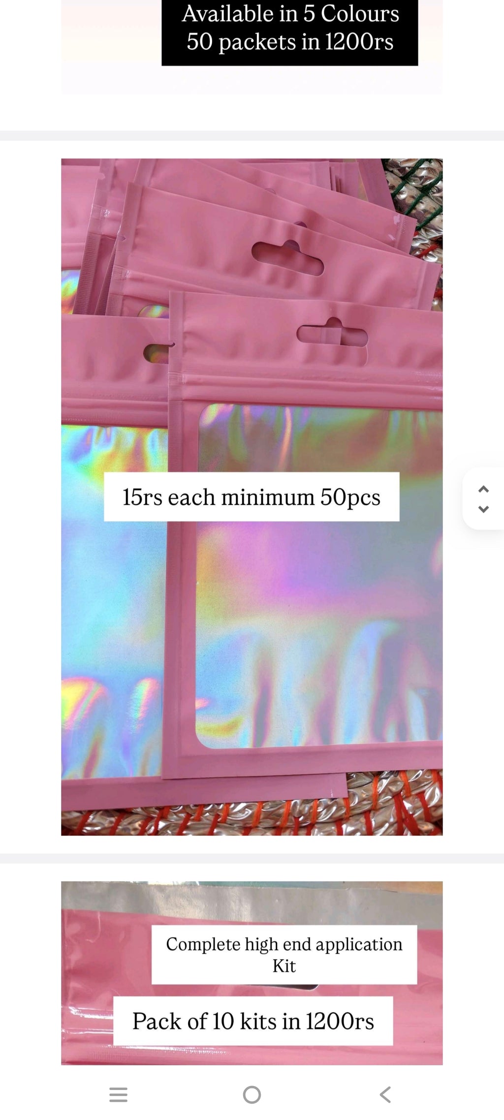 Nail packaging pack of 50 size 4*5 for nail cards