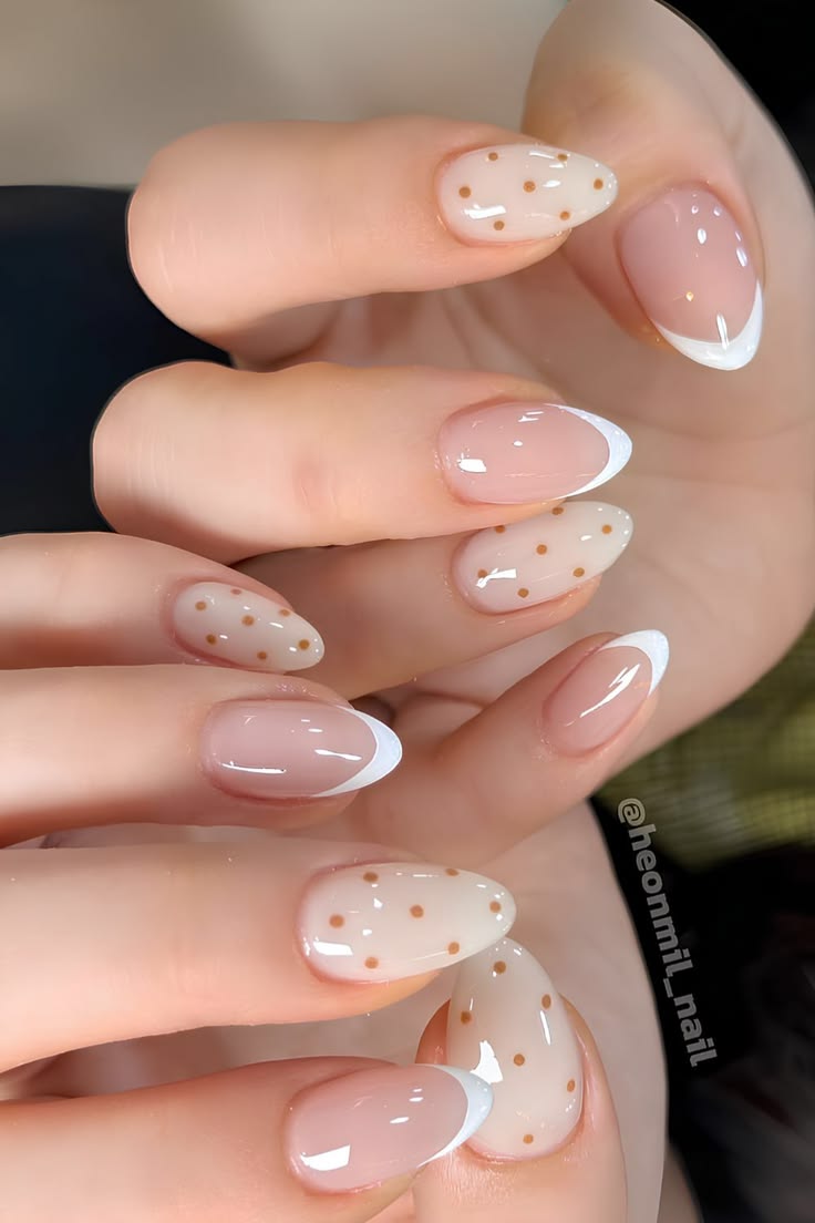 Polka French- 15pcs Nail set