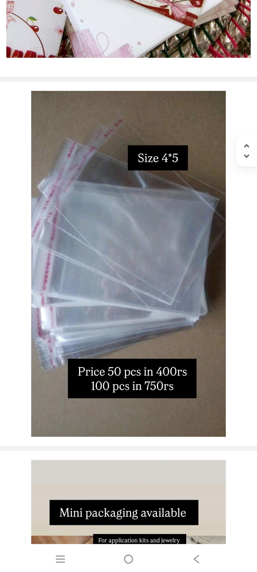 Pack of 50 transparent nail packaging 4*5