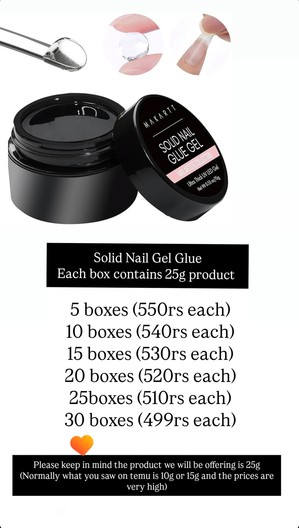 High Quality Builder Gel- 25g Per Box- For acrylic Nails and Nail Art