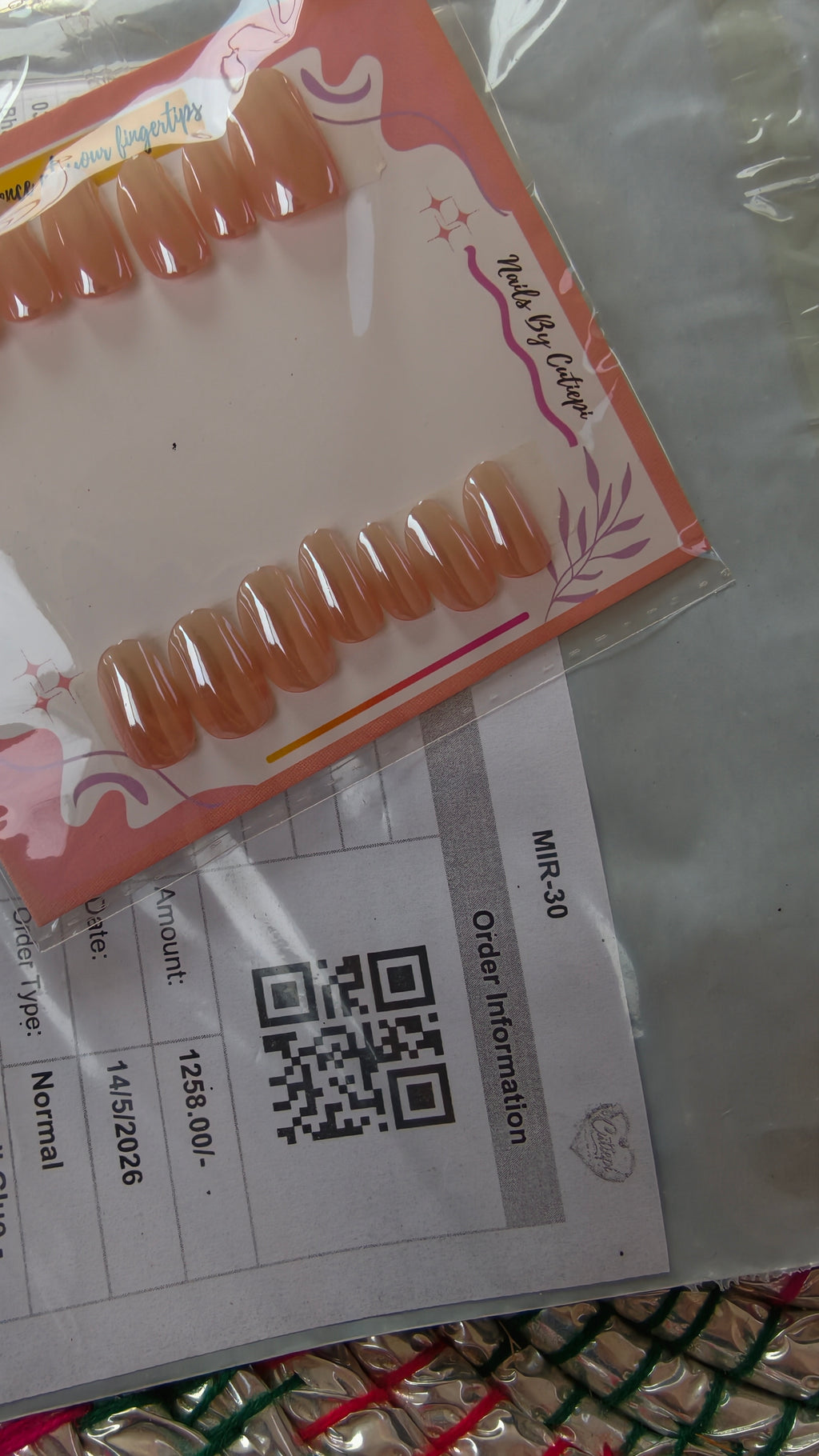 Pink Chrome- Gel Based 15pcs Nail set in 220rs (Moq 10 sets)