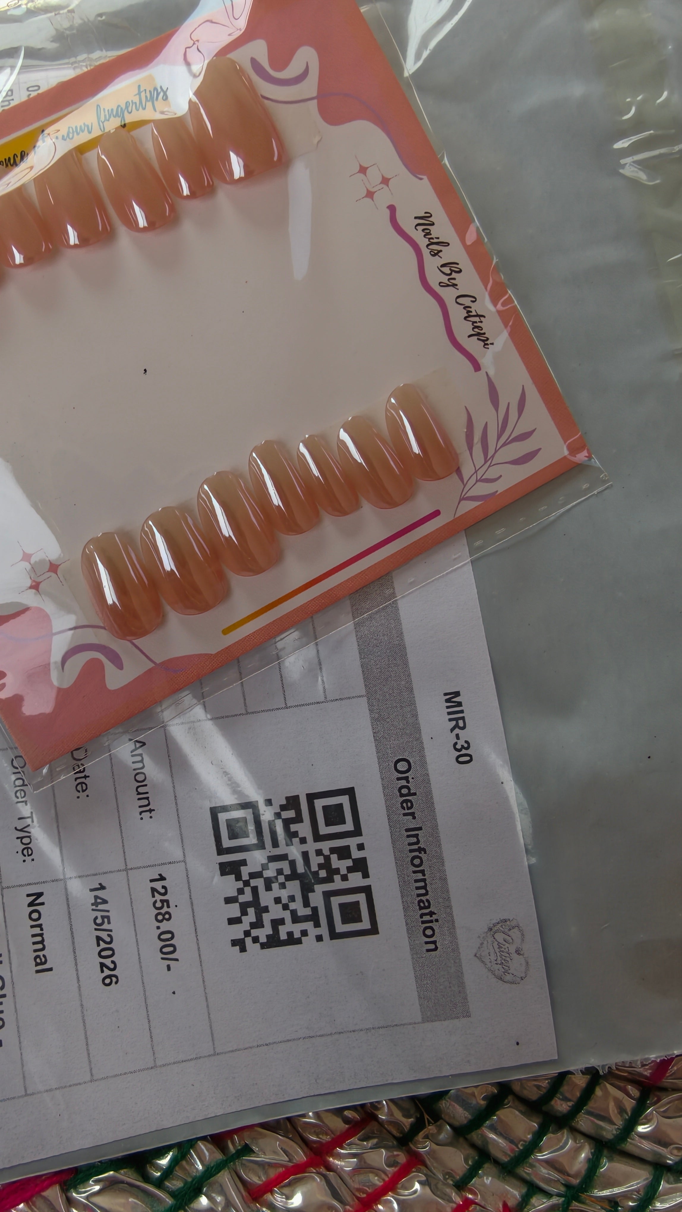 Pink Chrome- Gel Based 15pcs Nail set in 220rs (Moq 10 sets)