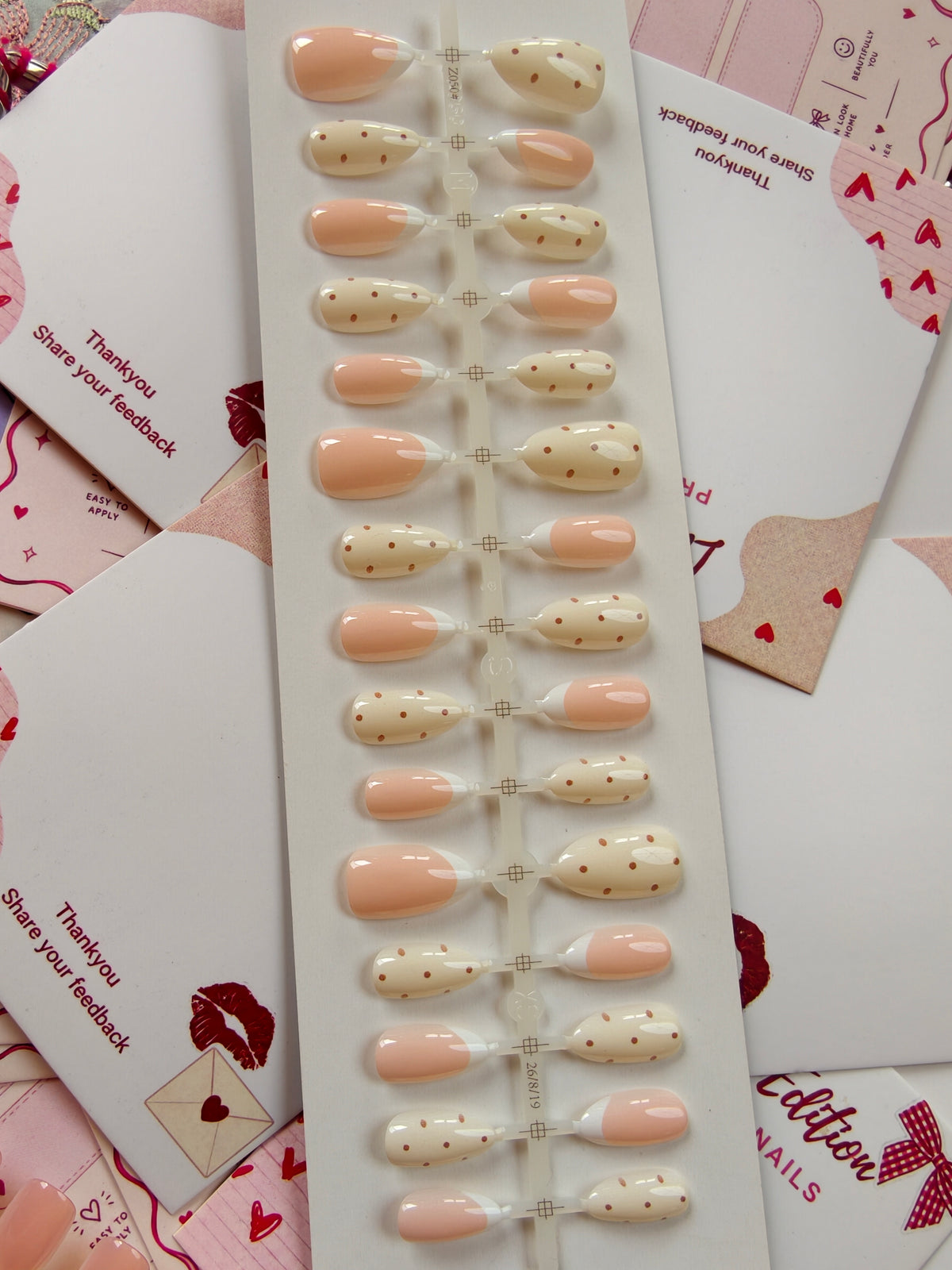 Polka French - 30pcs French Nails with application kit