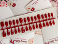 Deep wine- 30pcs Cat eye Nail set with application kit