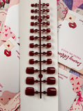 🍒 Red- 24hrs cat eye feet nails with application kit
