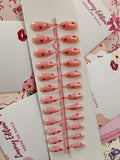 Red Hearts- 24pcs Glossy Nails
