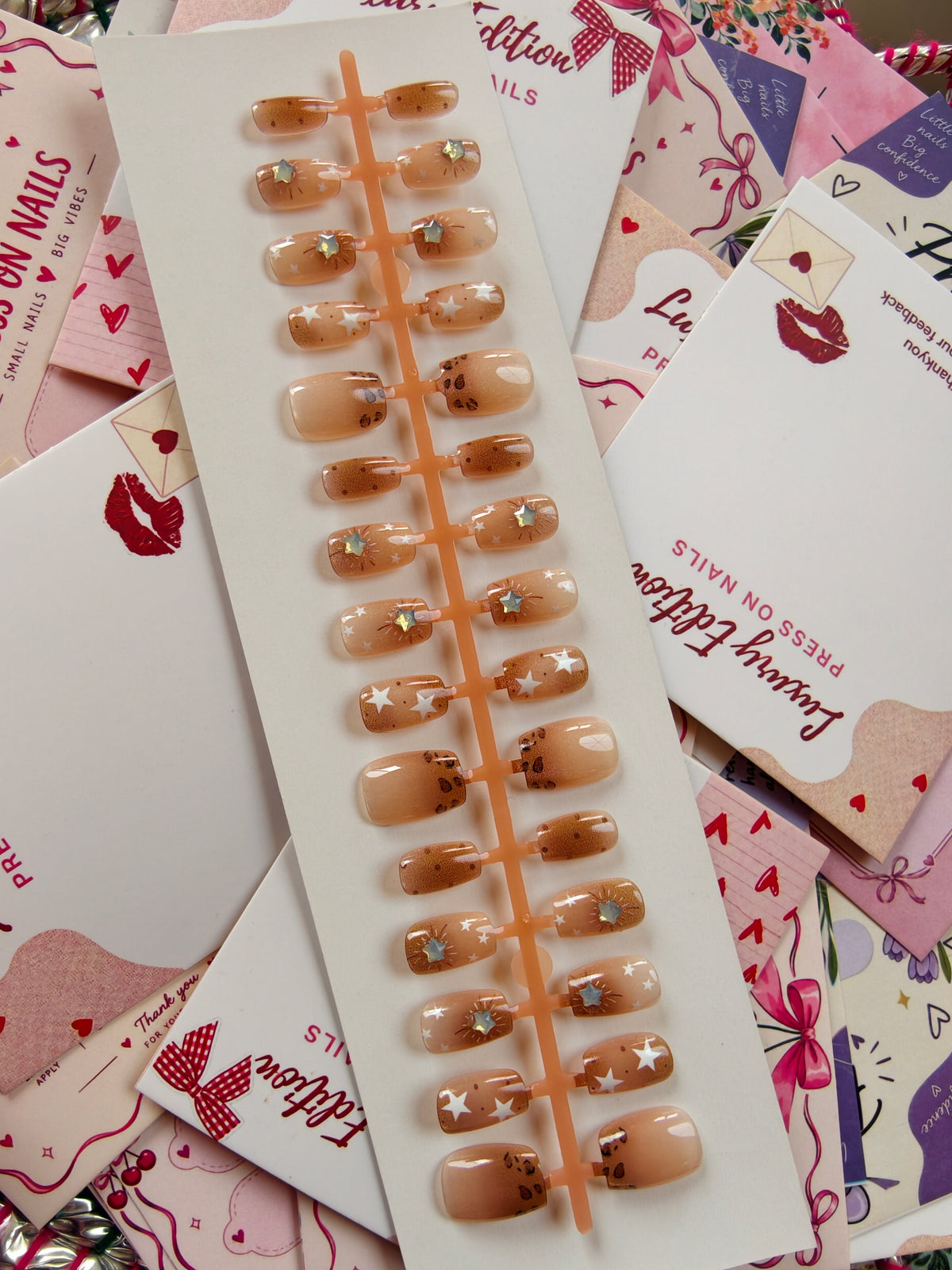 Cheetah French - 30pcs Nails with application kit
