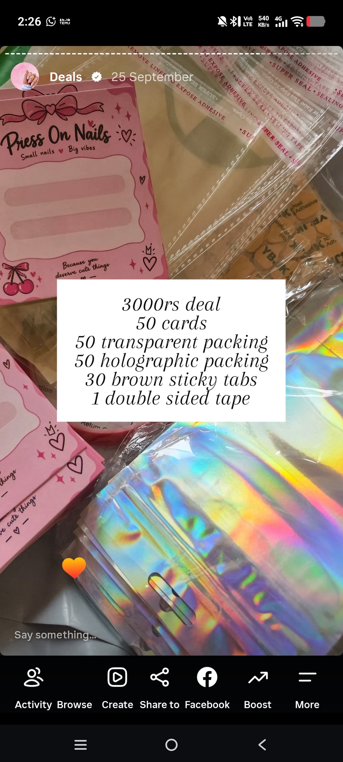 Deal-  packaging deal