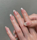 Ice French - Premium 15pcs Cat eye nails (Each set 180rs) Moq 15 sets