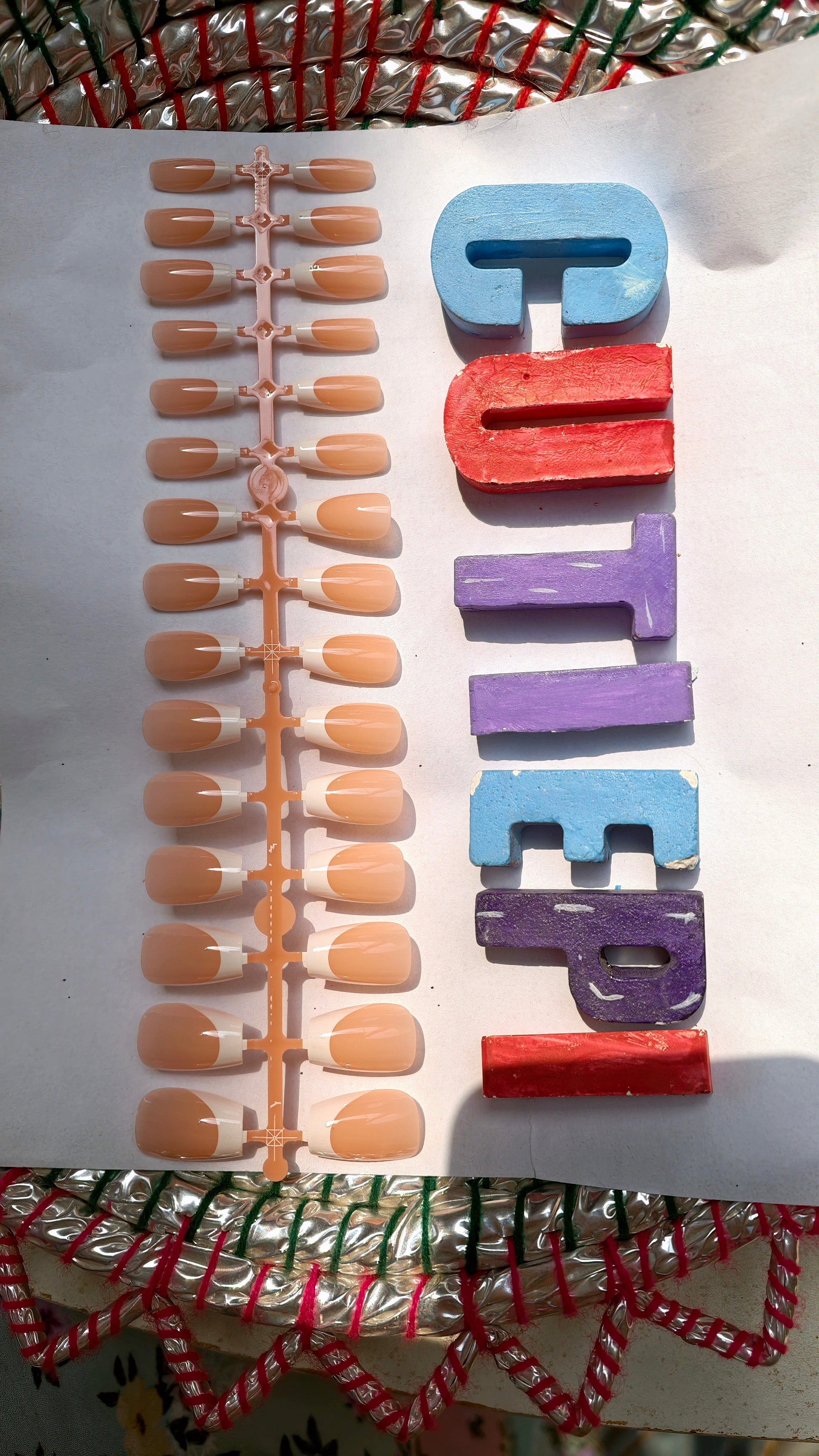 Ombre French-30pcs Per stick Gel Nails (Each stick 390rs) Moq 10 sticks
