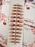 Shine French - 24pcs Cat eye Nails with application kit
