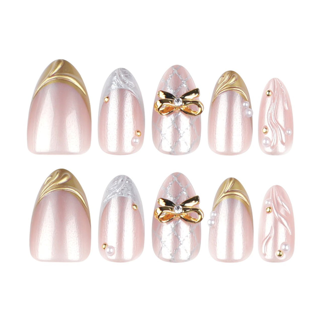 Royal Glam-Handmade nails 10pcs each set (180rs per set) Moq 10 sets